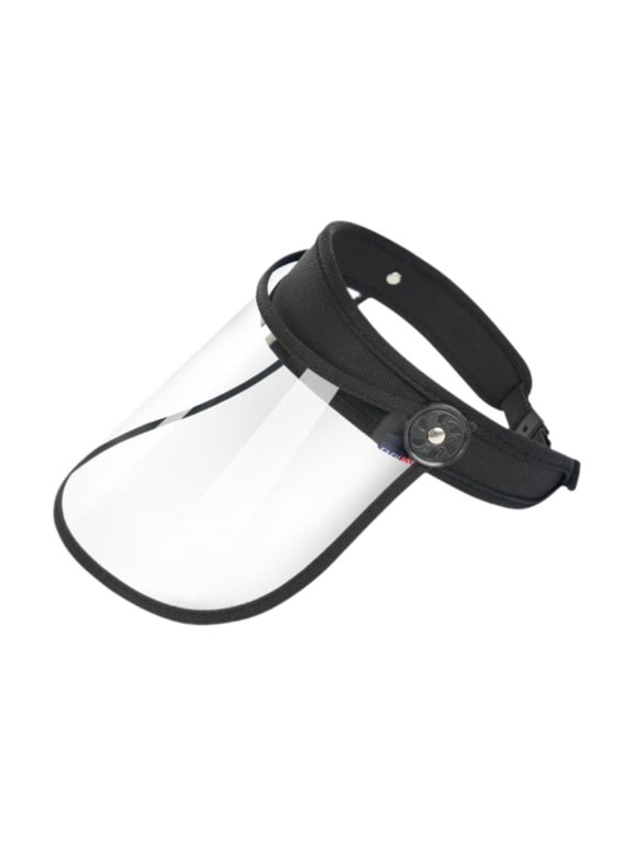 Blocking Clear Face Shield Hat Face Cap with Neck Protector Washable Transparent black