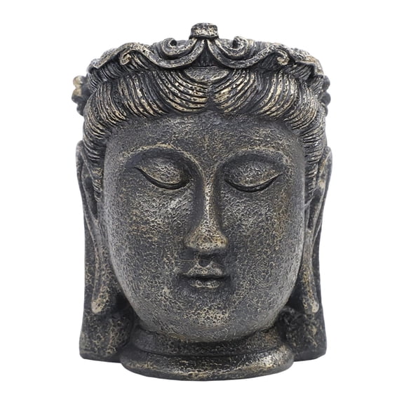 Nishiyuenyi Buddha Head Planter Flower Container Buddha Figurine Birthday Gift Modern Flower 8cmx9.2cmx11.4cm