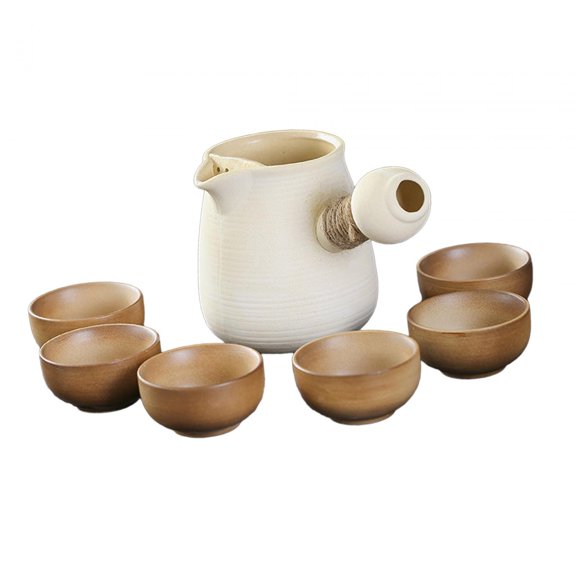 Nishiyuenyi Ceramic Teapot Cup Set Tea Infuser Chinese Traditional Teapot Loose Leaf Tea Pot 1000ml White
