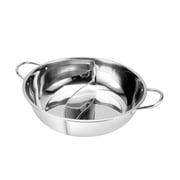 Nishiyuenyi Chinese Hot Pot Cooking Pots Cookware Induction Cooktop Hot Pot with Divider Two 3cm