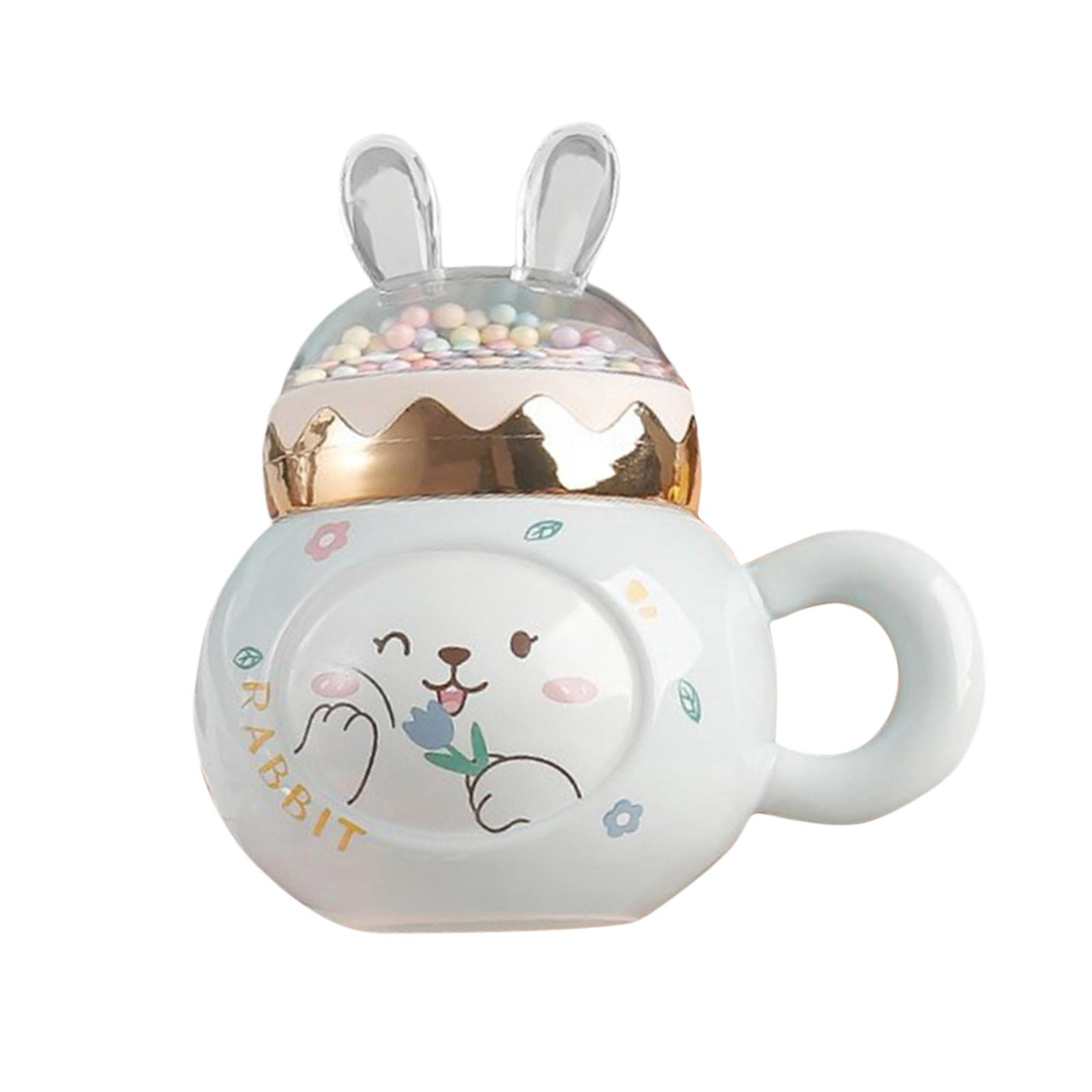 Nishiyuenyi Coffee Mugs Ceramic Cup Novelty with Handle and Lid 400ml Espresso Latte Mug for White
