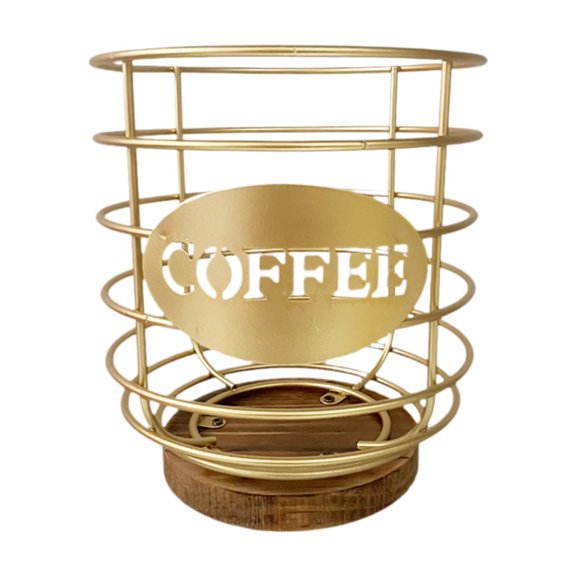 Nishiyuenyi Coffee Pod Storage Basket Coffee Capsule Storage Basket Container Large Capacity Gold Large