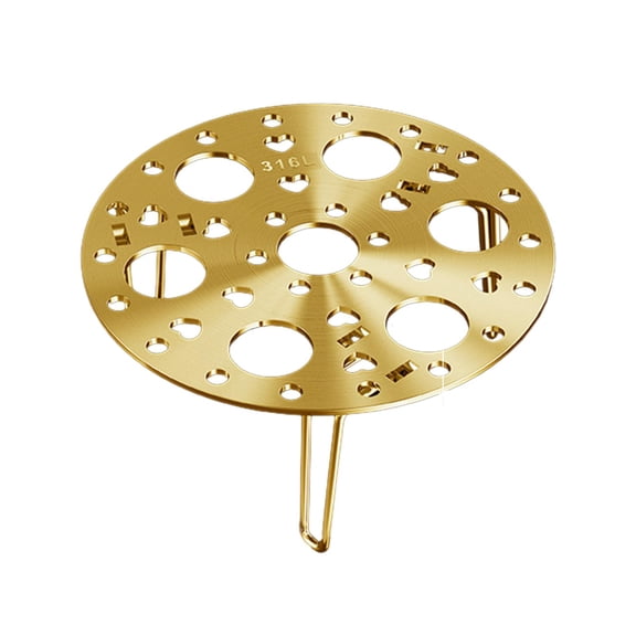 Nishiyuenyi Egg Steamer Rack Cookware Portable Multipurpose Rack Stackable Steaming Tray Gold 17.5cm