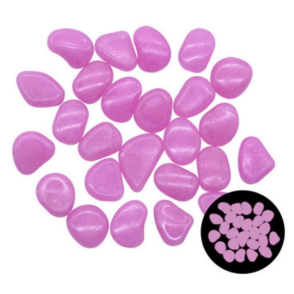 Nishiyuenyi Fluorescent Luminous Stones Decoration Fish Dark Landscaping Crafts Cobblestones Rose Red