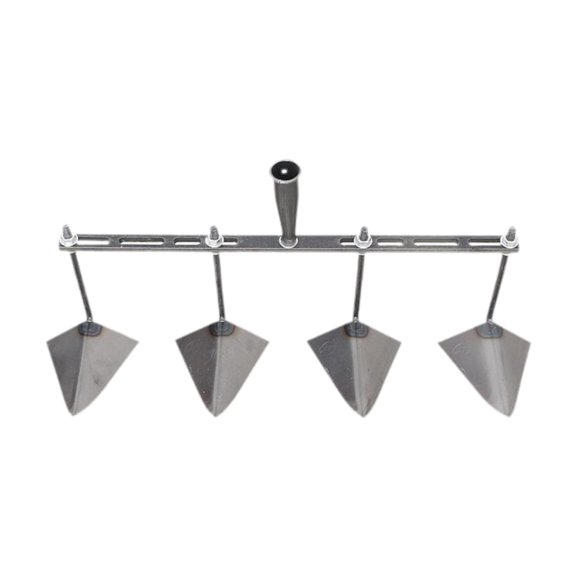 Nishiyuenyi Garden Hoe Triangle Head Gardening Tool Landscaping Hand Plow Hoe for Ridging 60cm Four Head