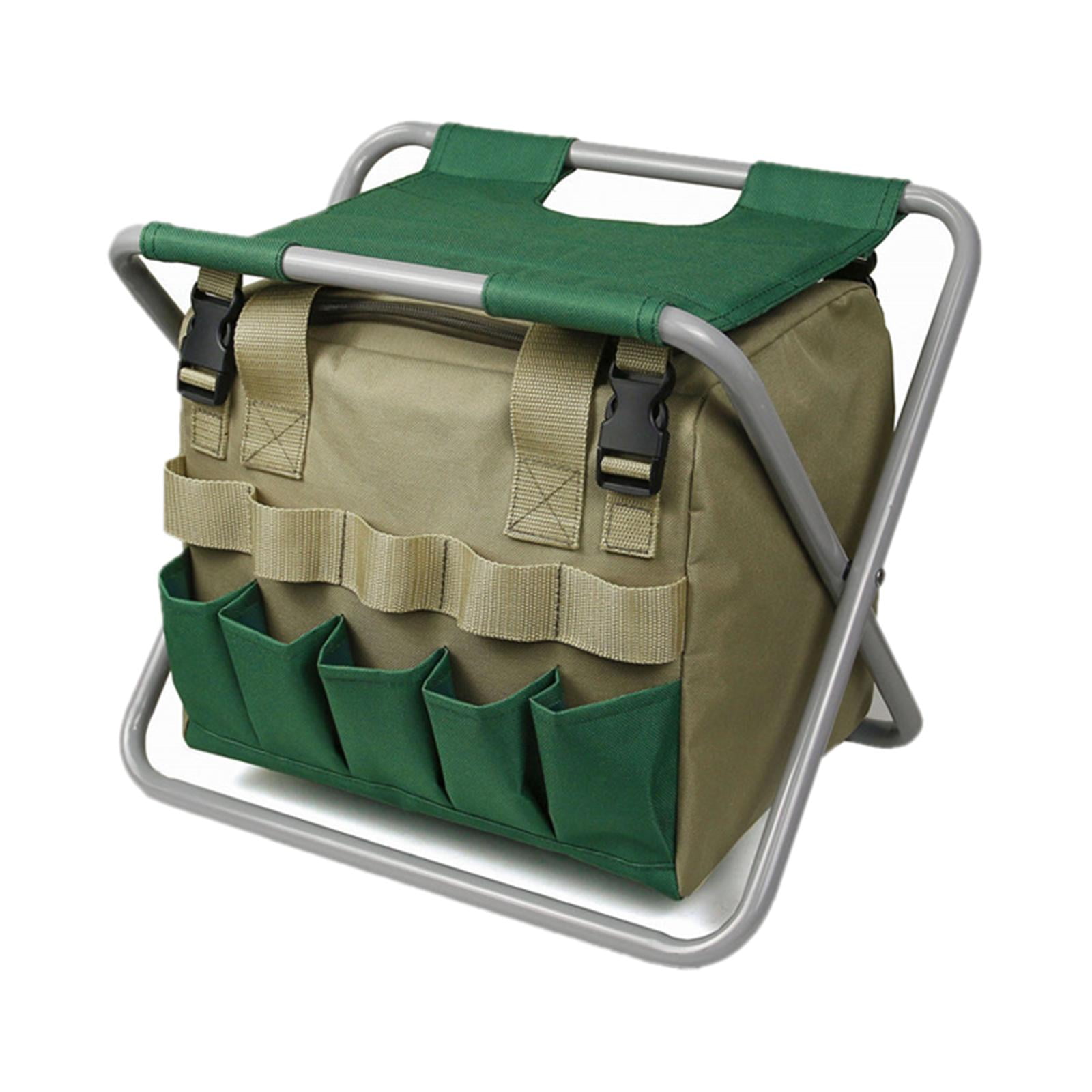 Nishiyuenyi Garden Kneeler and Seat with Tool Pouches, 2-in-1 Foldable Garden Bench Garden Stools, Portable Garden Kneeling Pad