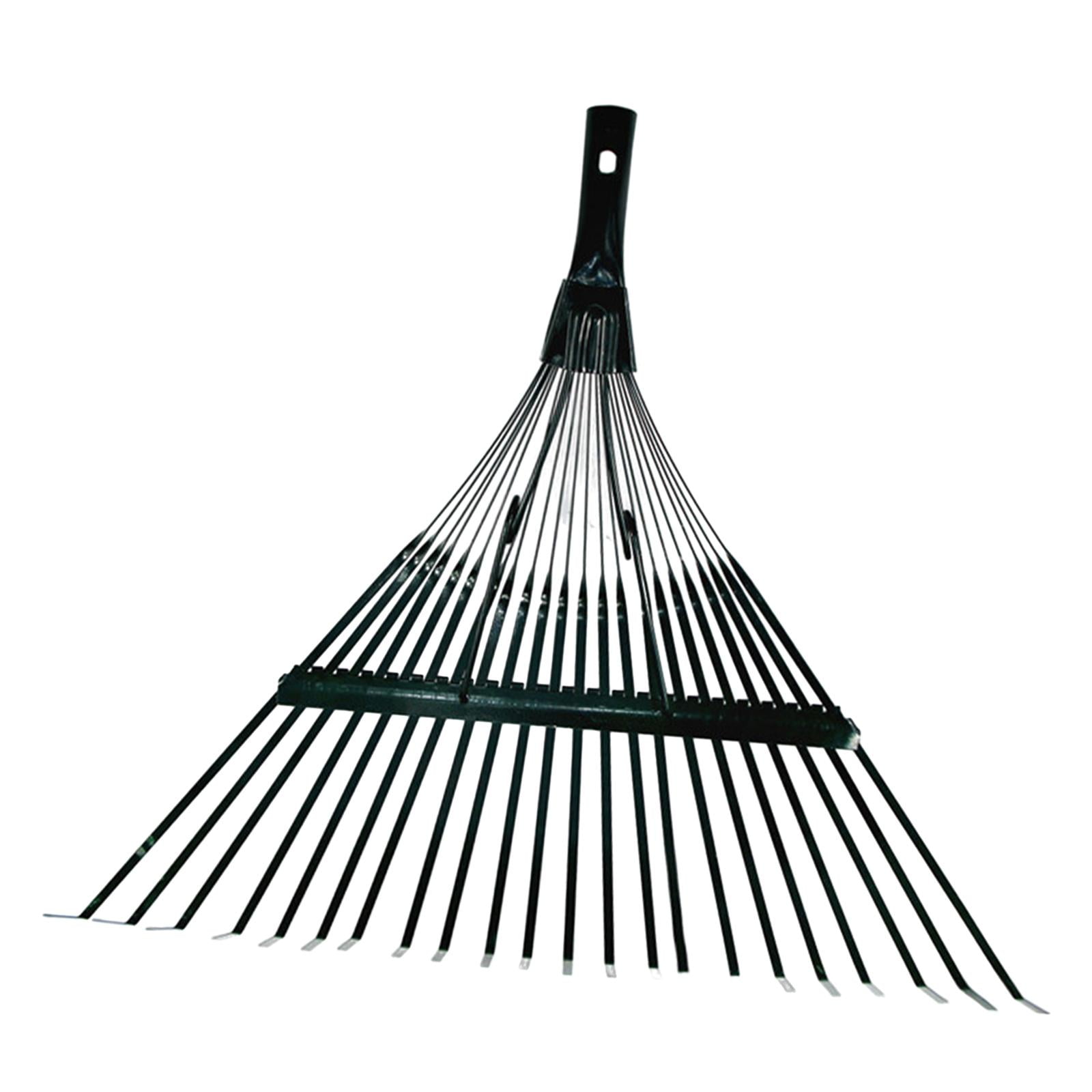 Nishiyuenyi Garden Leaf Rake High Carbon Steel Yard Tools 22 Teeth Metal Rake for Collecting