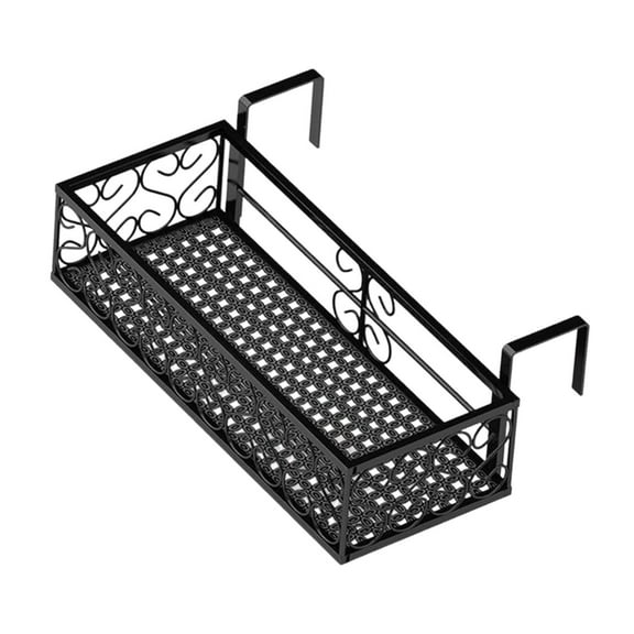 Nishiyuenyi Hanging Railing Planter Shelf Basket Balcony Flower Pot Stand Window Box Railing 50cm