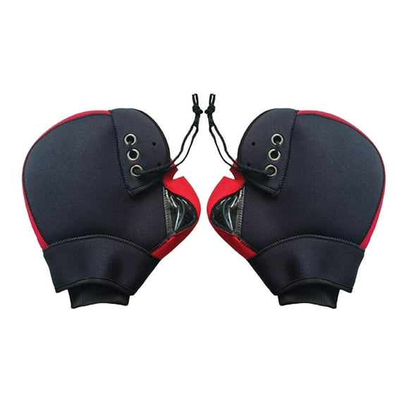 Nishiyuenyi Motorcycle Handlebar Muffs Handle Covers Mitts Warm Winter Gloves Cycling Gloves Red Black