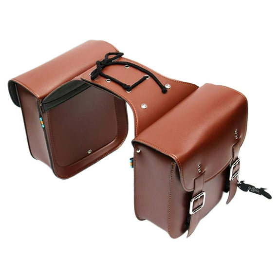 Nishiyuenyi Motorcycles Saddle Bags Universal Rear Seat Side Bags Motorcycle Accessories Brown