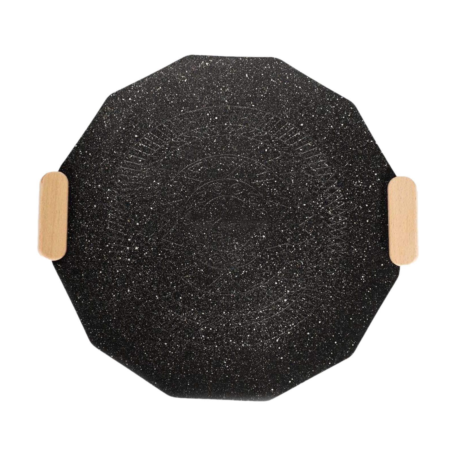 Nishiyuenyi Nonstick Grill Pan, BBQ Cast Pan, Multifunctional Portable Hand Grip Grill Pan,