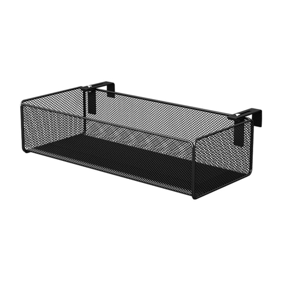 Nishiyuenyi Office Desk Divider Hanging Storage Basket 36.8x15.2x9cm with Scalable Hooks for Black