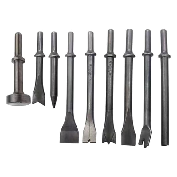 Nishiyuenyi Pneumatic Air Bits Set Auto Repair Rivet Tool Heavy Duty Pneumatic Spring Chipping Accessories 4Cr Steel Suitable for Automotive Repairs Metalworking Bricklaying Professional Type M