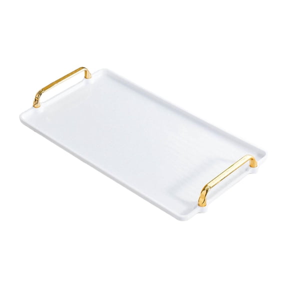 Nishiyuenyi Serving Tray with Handle Dish Perfume Jewelry Storage Tray Coffee Table Tray for white large
