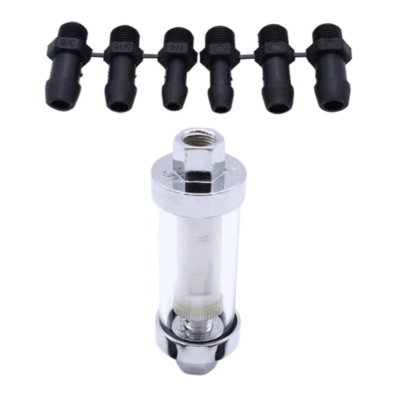 Nishiyuenyi Universal Inline Oil Fuel Filter 3/8" 5/6" /4" Hose Barb High Performance Viewable Fit for Lawn Mower Boat Car Caravan