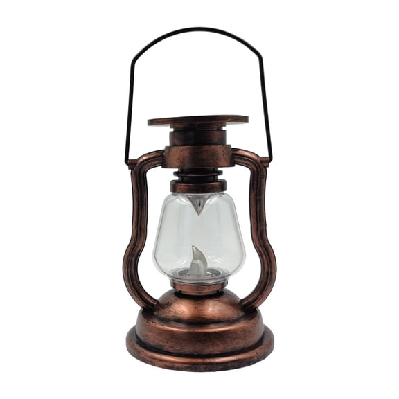 Nishiyuenyi Vintage Style Solar LED Camping Lantern Emergency Hanging Light Lamp Copper