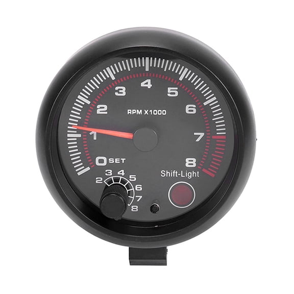 Nishore Automobile tachometer, 0-8000 Rpm Refitted White 0-8000 3.75 Refitted White Inter 0-8000 3.75 Car Universal 3.75 White Inter Rpm 12v Vehicles Mewmewcat Universal Kit White