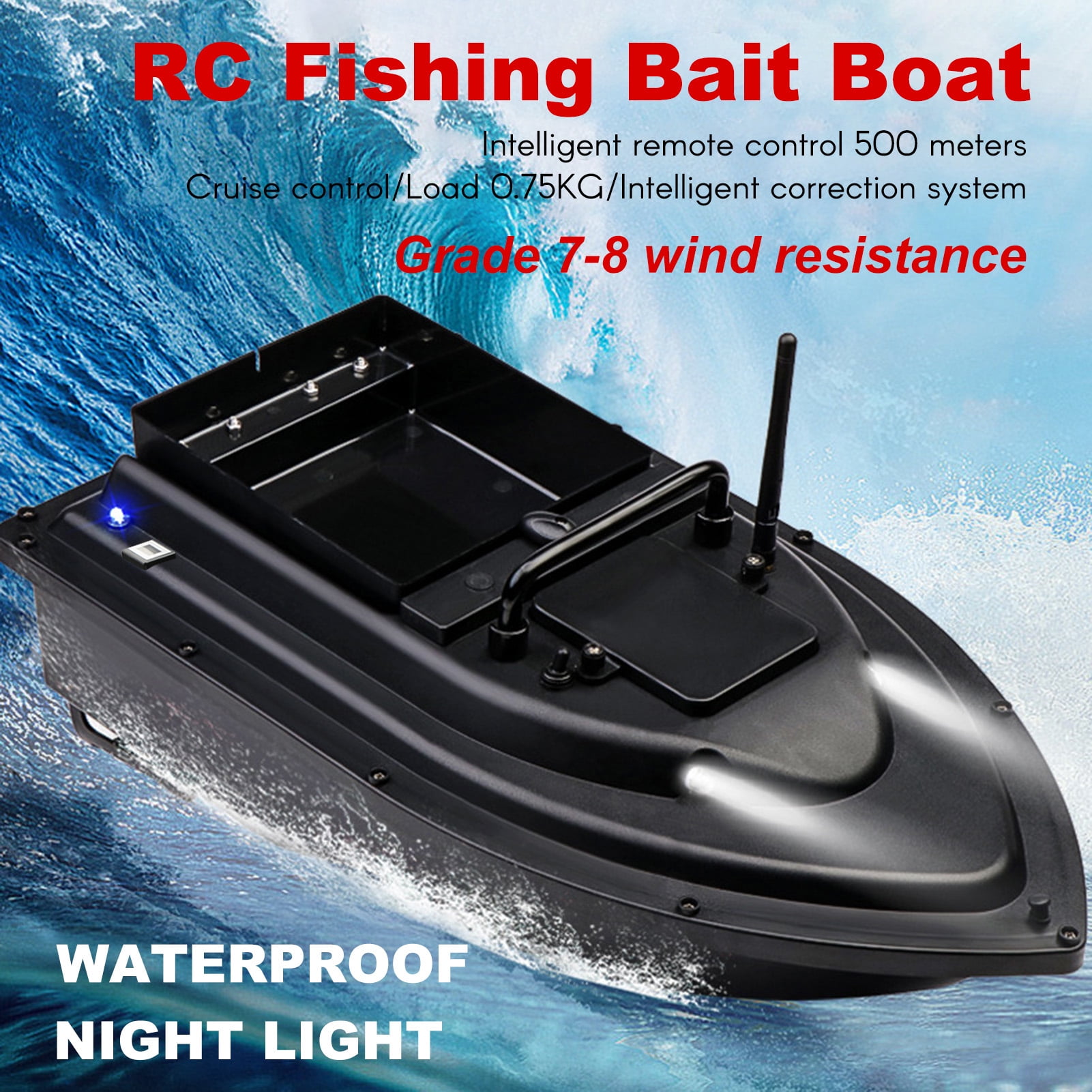 Nishore Boat,Bait Boat Buzhi 500m Remote Motor Boat Fish 500m Eryue Motor Battery Kidjoy