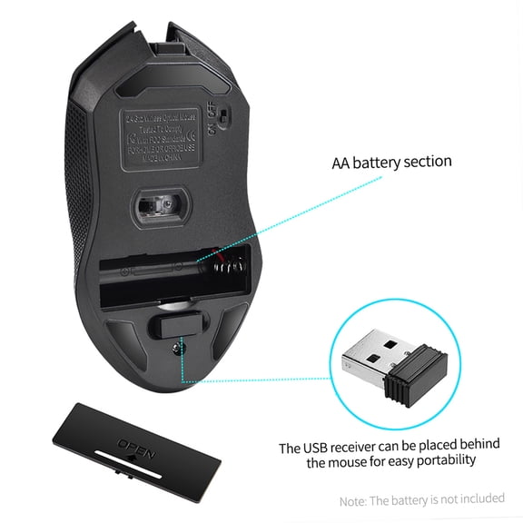 Nishore Computer Accessory,Wirel Usb Receiver Pc Buttons Optical 6 Buttons Optical Pc Laptop With Usb Optical With Wi Usb Receer Buzhi Tical Omic Dsfen