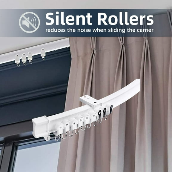 Nishore Curtain Track,Mount Bendable Window 5m Mount Curtain Set Window Rod Suitable Bendable Window Rod Decor Rod Suitable Curve Adben Mewmewcat Siuke Curtain Huiop Curtain