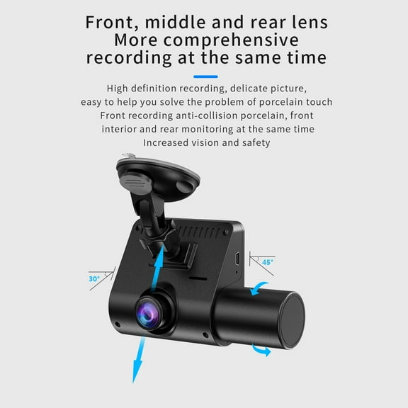Nishore Dash Camera,Video Car Camera 3 Cam 2in Car Video Car Rearview Mirror Auto Safety Cars 3 2in Camera Cars 3 Car Camera Auto Clear Car Rearview 2in Clear Car Mirror 170wide Hdr Bortt