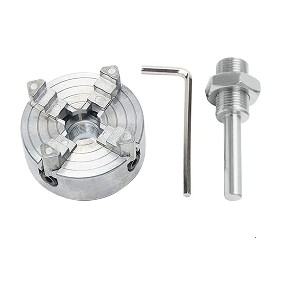 Nishore Drill connecting rod,Alloy 4-jaw 4-jaw Rod Optional Clamp Rod Siuke Zinc Wood Optional Rod Wood Zinc Alloy 4-jaw Clamp Metal Lathe Drill Rod Havou Silver Eryue