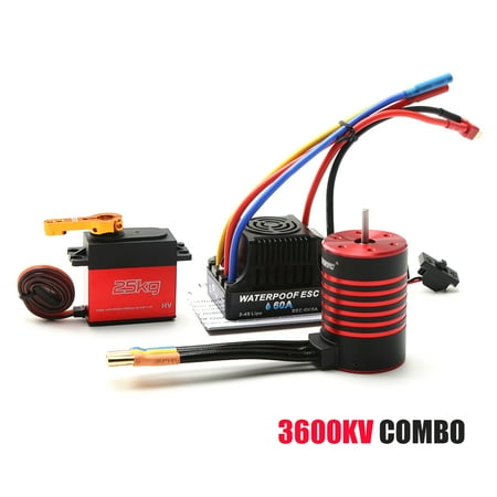 Nishore ESC,Esc T Servo Motor Waterproof Motor 1/10 Car 3650 Motor Waterproof 60a Esc T Motor 60a Esc Eryue 60at Huiop Motors