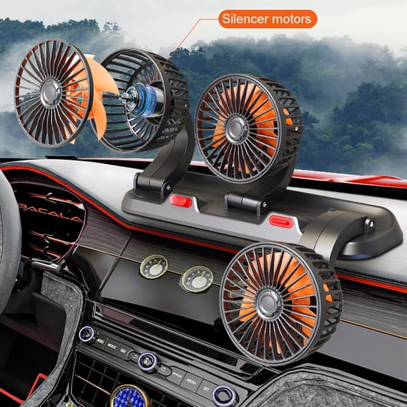 Nishore Electric fan,2 Wind Speed Display Car Suv Car Fan 3 Heads Car With 2 Wind Number Display Car Fan Rotation With Air Fan Silent Rv Marine Boat Usb Suv Rv Marine Wind Speed Number Fan Silent Fan