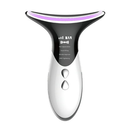 Nishore Neck Beauty Device Removal Double Chin Therapy Facial Lifting Vibration Neck Massager 40?/45? Heat Vibration Wrinkles Massager Skin Lifting Tightening Device 3 Color LED Photon Therapy Beau
