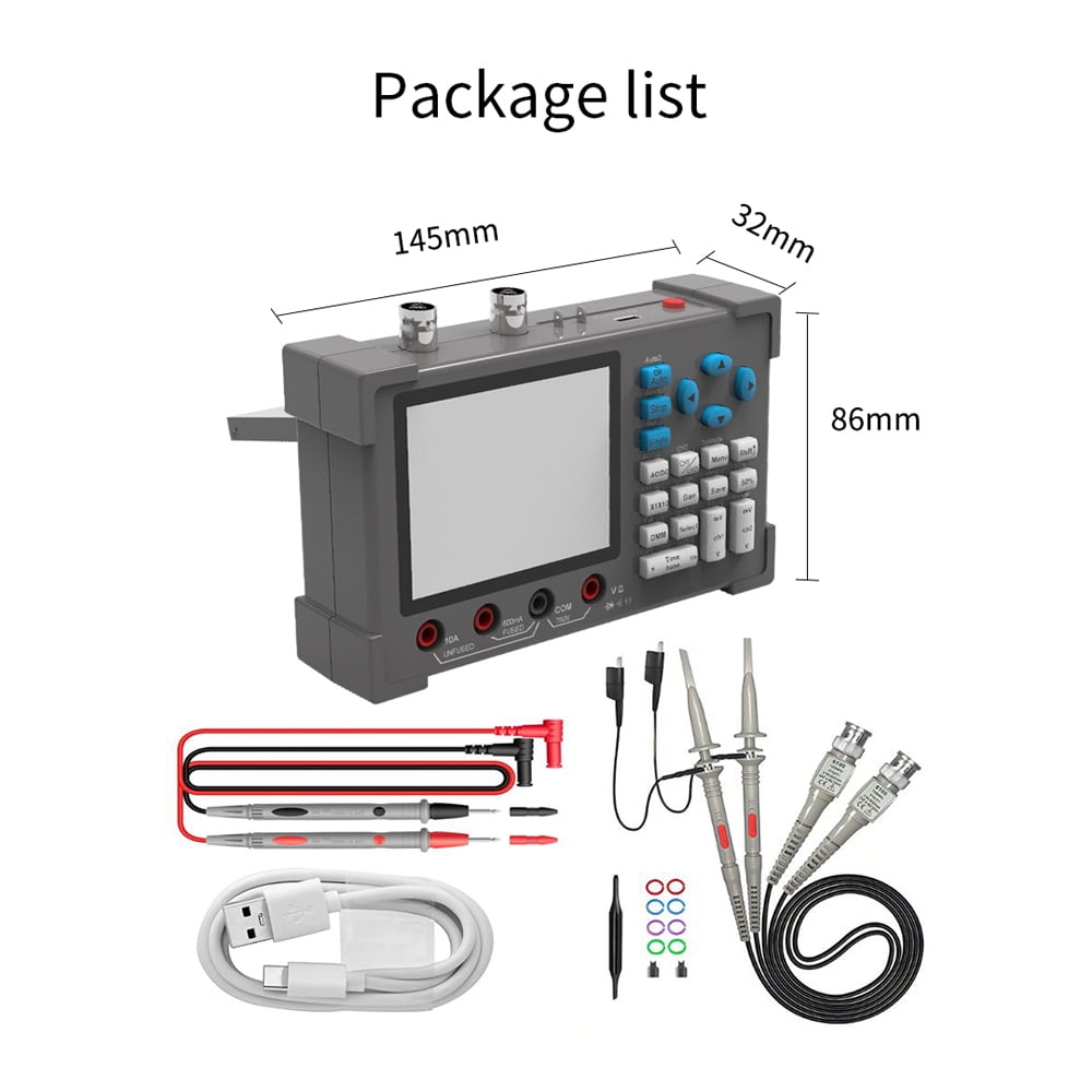 Nishore Oscilloscope,Rate Dual Channel Dual Channel Oscillometer Display Oscope Meter Oscope Meter Handheld Oscillometer With Save Handheld 120mhz 250msa/s 3.2inch Ips Display 2 Channel 3.2inch Dsfen