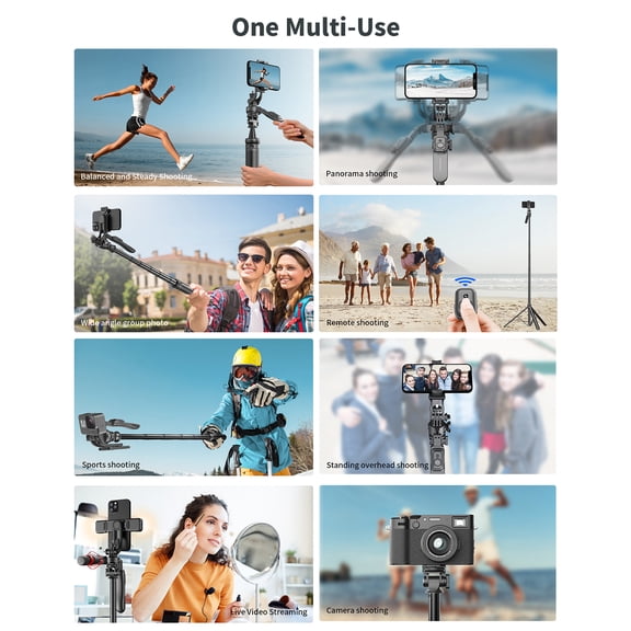 Nishore Selfie Stick,Remote Stabilizer With Alloy Portable Stabilizer With Stable Rod Ball Head With -shake Handle Ball Head With Head With -shake 91.7-inch Stick Portable With Alloy Rod