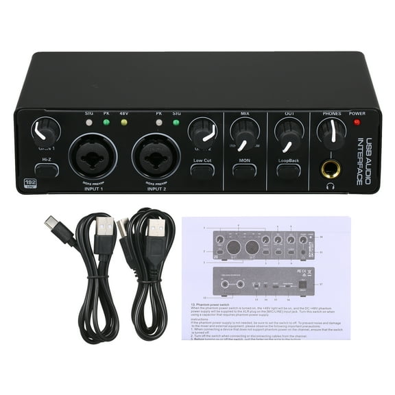 Nishore Sound card,With 48v Rhm 2 In Audio Sound 48v Professional Sound Rhm 2 Usb Sound With 48v Mic Preamplifier In 2 Out 2 In 2 Rusuo Preamp Port Vocalist Audio Preamp Port Siuke