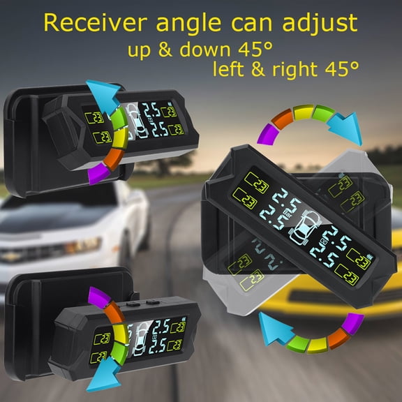 Nishore Tire Pressure System,Display 4 0-81 Split Support Tire Solar 4 0-81 Psi 5 Alarm Modes Alarm Modes Auto With 5 Alarm Tire Pressure Universal Car Alarm Car Alarm With Buzhi