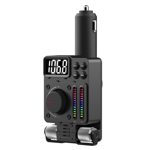 Nishore Wireless transceiver,Adjustable Voice Led Display Bt Mp3 Voice Display Inch Led Adapter With Hands-free Adjustable Quick Adapter Mp3 Player Car Player Support Hands-free 1.2 Inch With 1.2