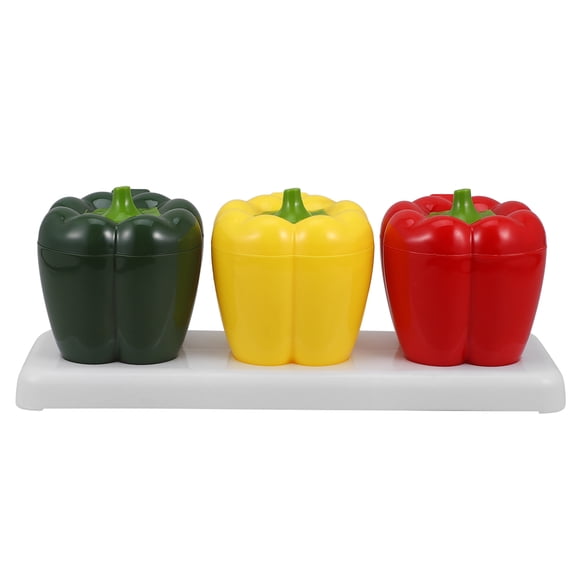 Nishuna 1 Set Plastic Spice Storage Jar Pepper Shape Condiment Container Small Jar