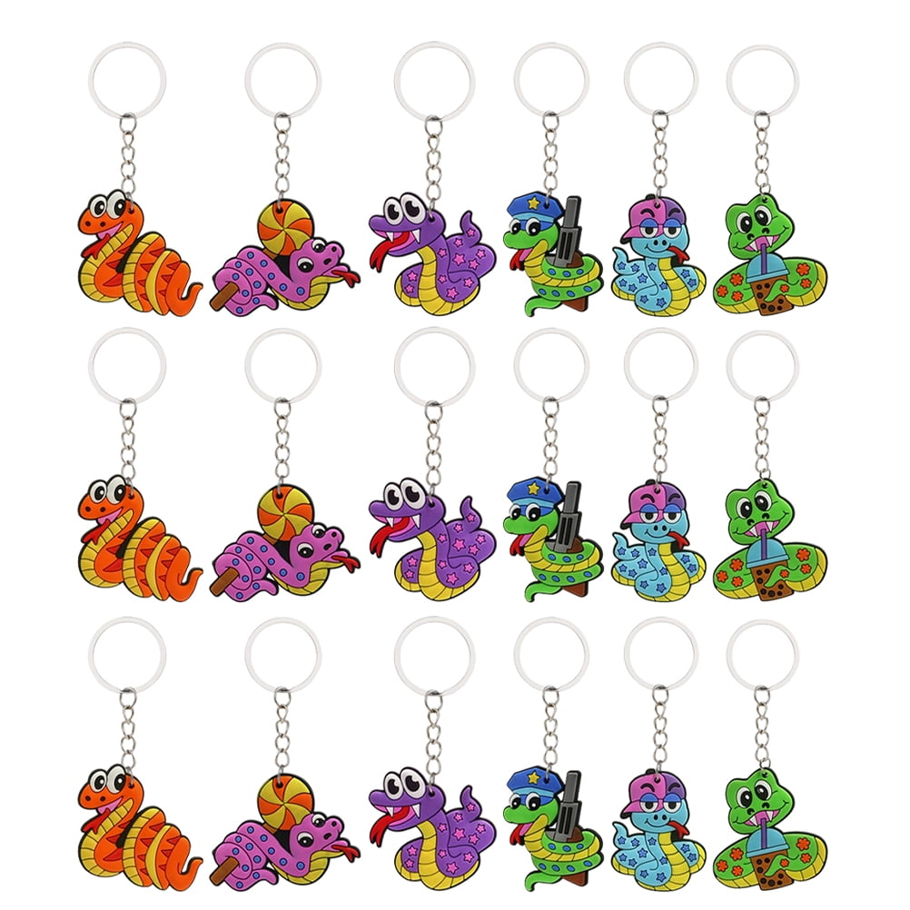 Nishuna 18Pcs Snake Shaped Charm Snake Shaped Keychains Party Favors ...