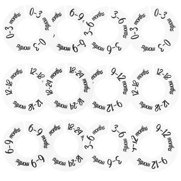 Nishuna Baby Closet Dividers 2 Sets with Clothes Size and Age Signs, Organizers for Infant and Toddler Storage