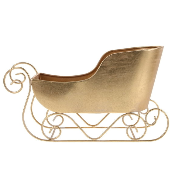 Nishuna Christmas Themed Desktop Decor Mini Iron Sleigh Model Holiday Table Decoration