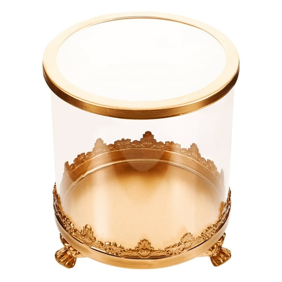 Nishuna Eternal Flower Glass Dome with Metal Base Office Home Tabletop Glass Display Dome