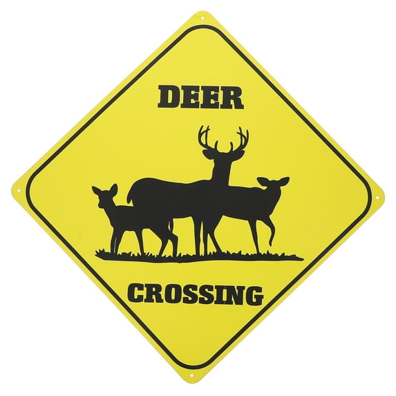 Nishuna Unique Deer Crossing Metal Sign Decorative Deer Sign for Home and Garden Rustic Design