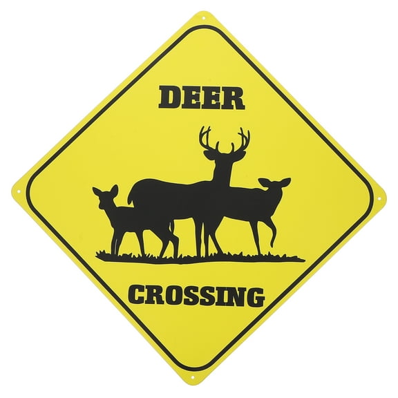 Nishuna Unique Deer Crossing Metal Sign Decorative Deer Sign for Home and Garden Rustic Design