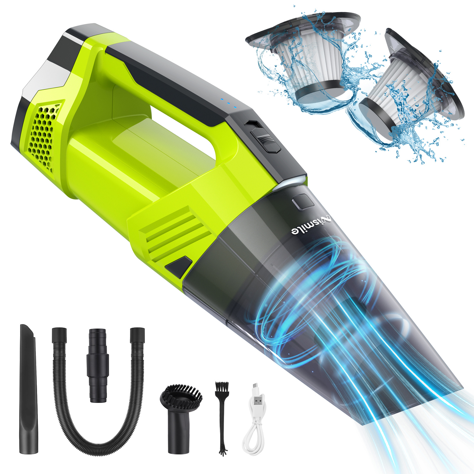 Nismile Handheld Vacuum Cordless Car Vacuum Cleaner with 9000Pa Strong
