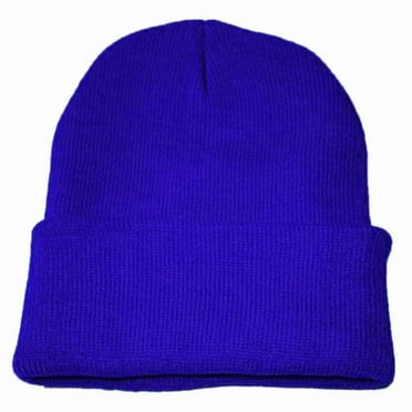 Nisorays Beanie for Men Women Warm Winter Hats Acrylic Knit Cuffed Beanie Cap Unisex Blue