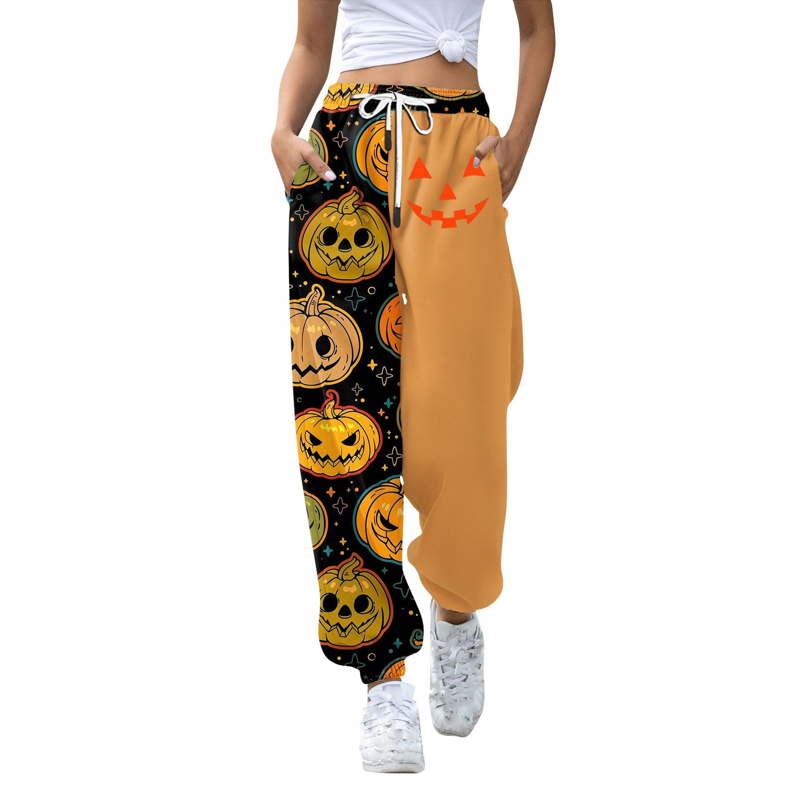 Nisorays Halloween Sweatpants Halloween Graphic High Waist Sweatpants for Women Casual Workout Women Joggers Cinch Bottom Sweatpants For Girls Ginger 2XL Walmart