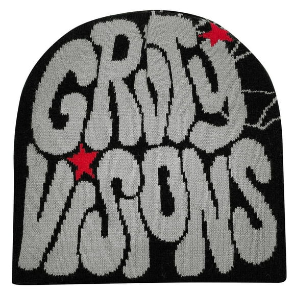 Nisorays Women Beanie Y2k Hat,Letter Graphic Beanies Designs,Winter Hat Knit Skull Cap G One Size