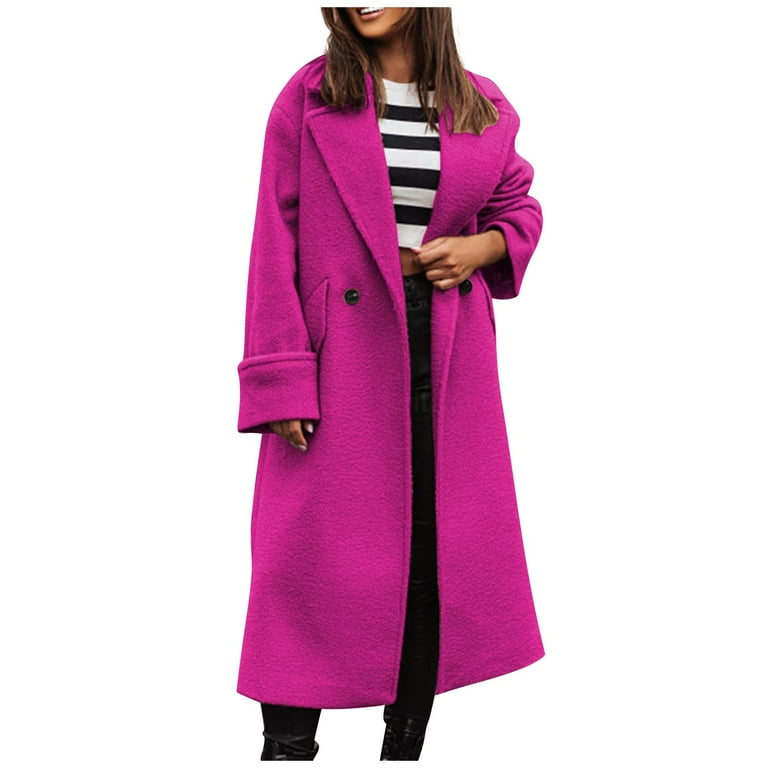 Pink pea coat plus size best sale