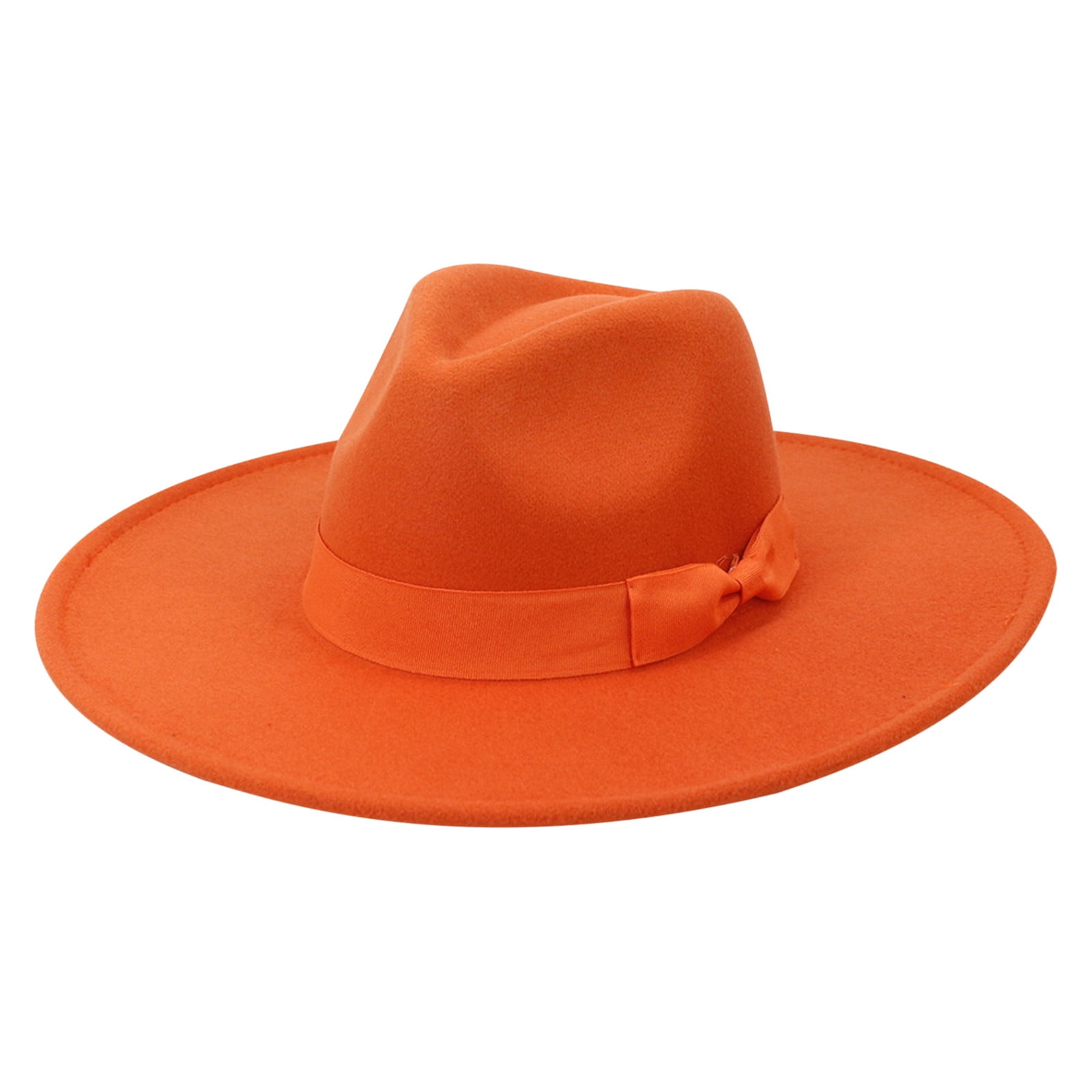 Nisorays Women and Men Flat Wide Brim Warm Felt Fedora Hat  display picture 1
