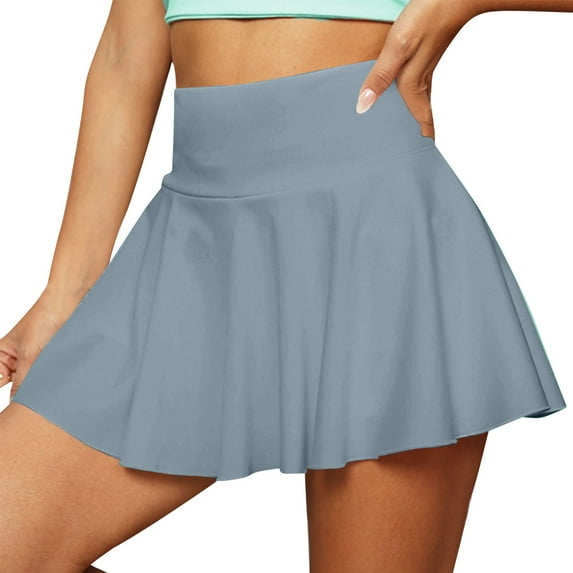 Nisorays Women's Active Athletic Skort Lightweight Tennis Skirt Perfect for Running Training Sports Golf Light Blue S