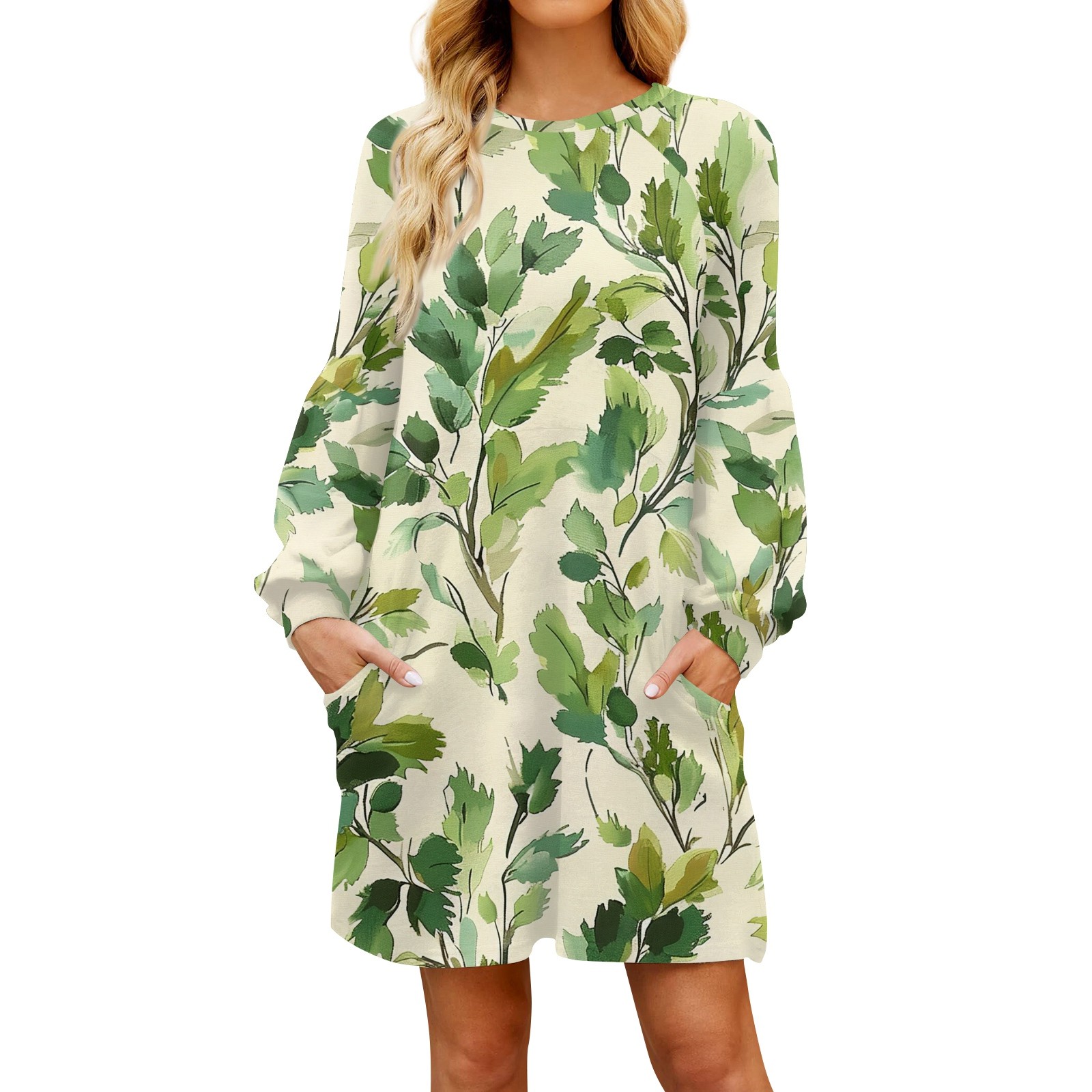 Nisorays Womens Long Sleeve Fall Dress 2024 Casual Crewneck Loose T