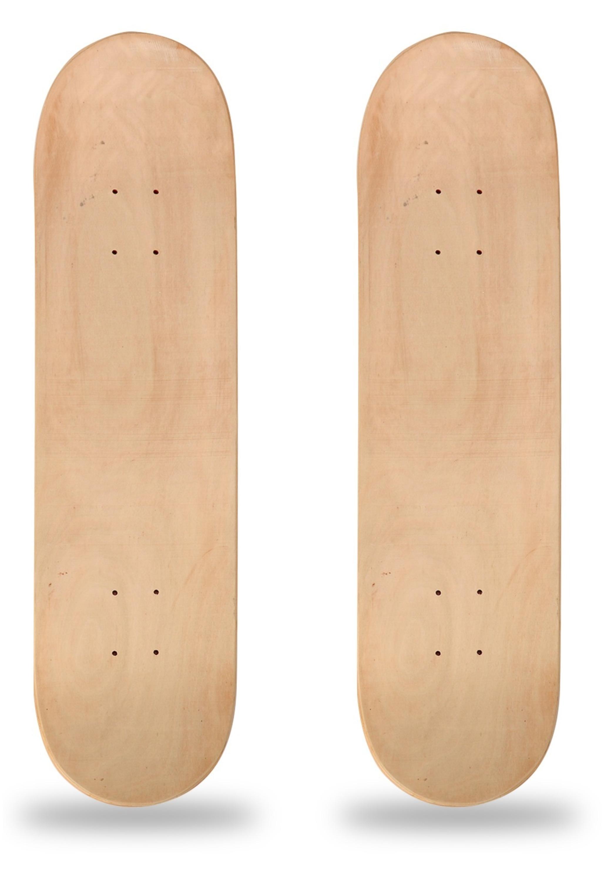 Nisorpa 2 Pcs Blank Skateboard Deck, Natural 7Layer Maple Double Tail